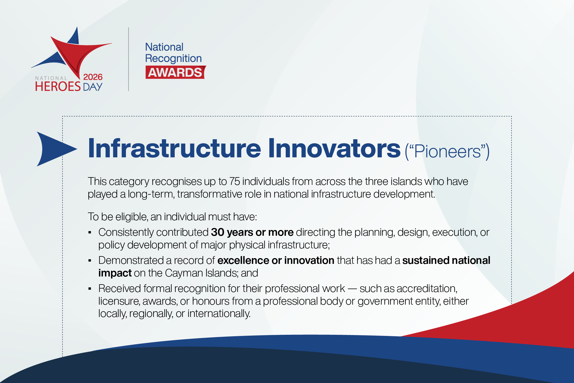 Cayman Islands National Heores Day awards now called National Recognition Awards 2026.