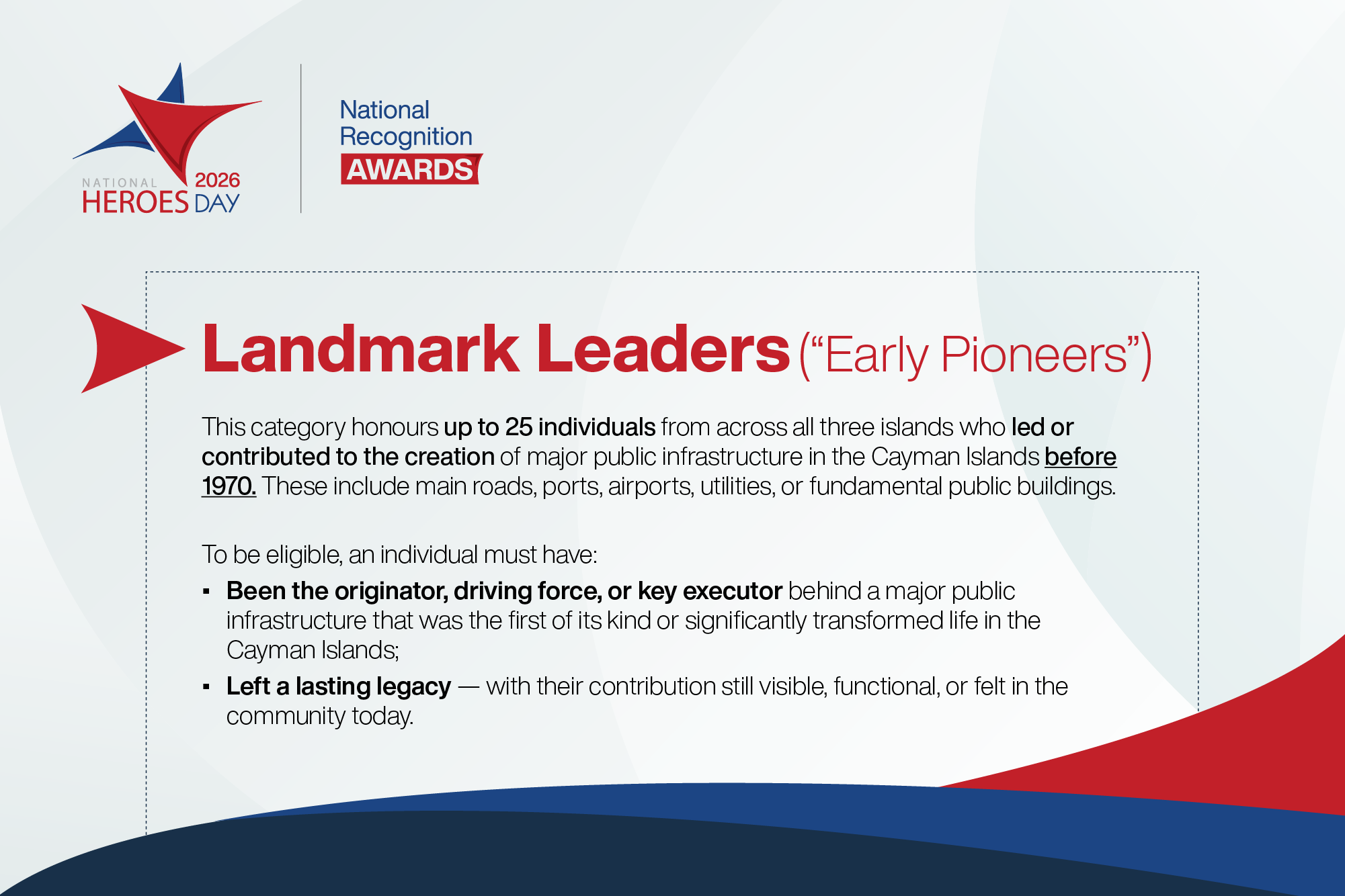 Cayman Islands National Heores Day awards now called National Recognition Awards 2026.